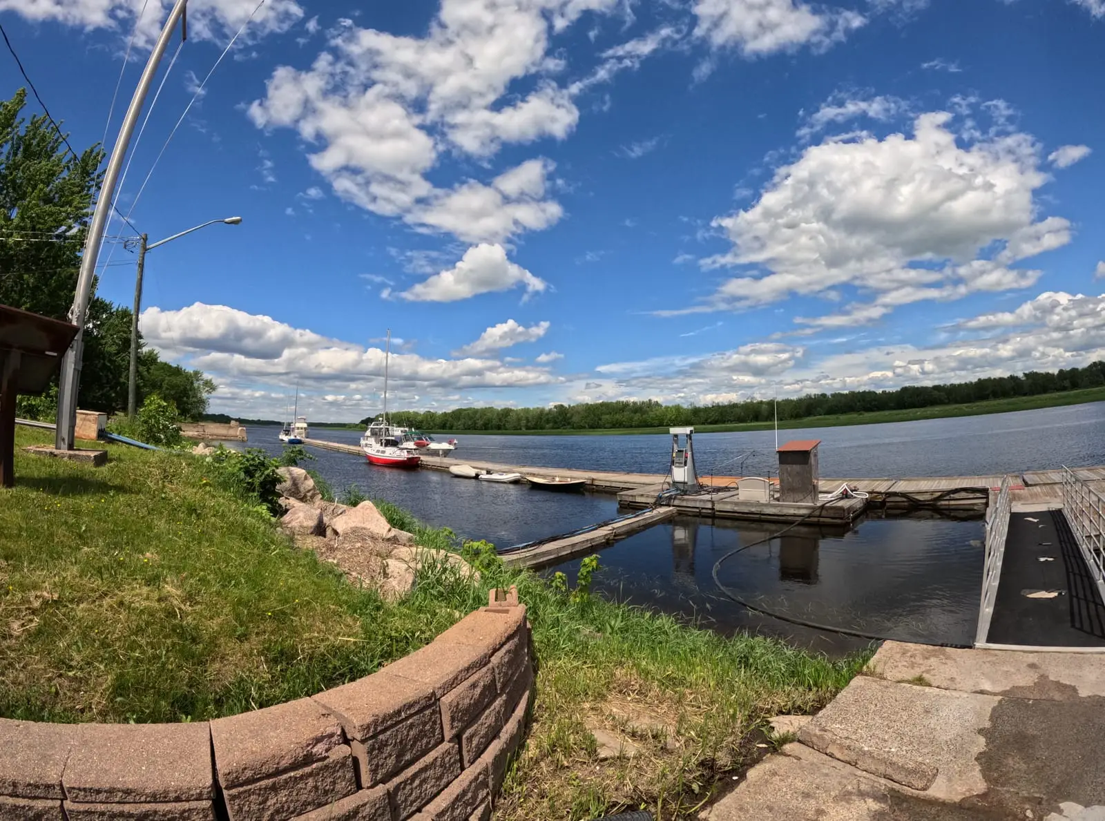 The fuel dock at Gagetown Marina on the Saint John River